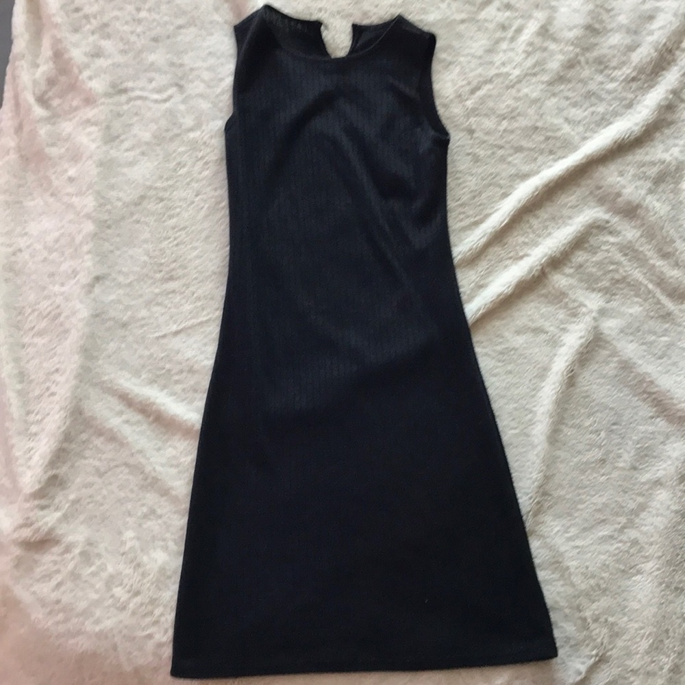 Sexy black diamond cut out dress